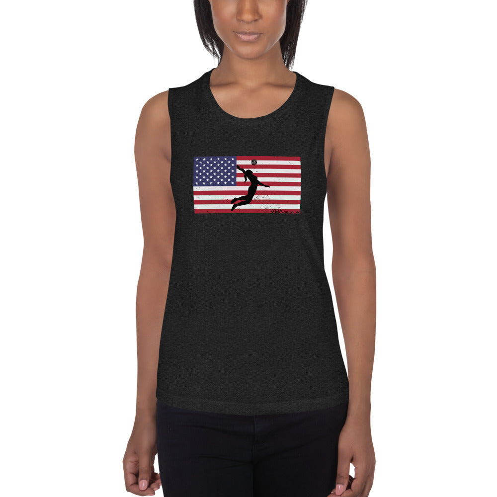 VBAmerica Serve USA Ladies’ Muscle Tank